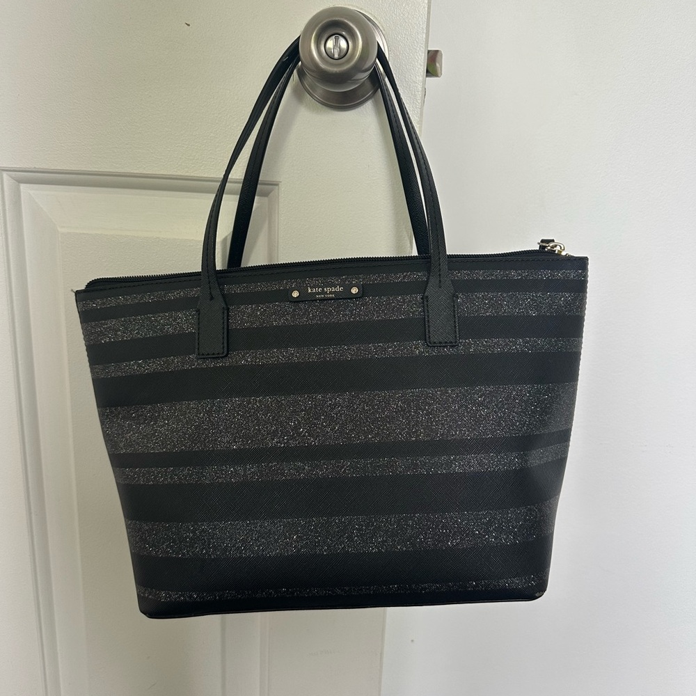 Kate Spade Black Tote Bag with Leather Handles
